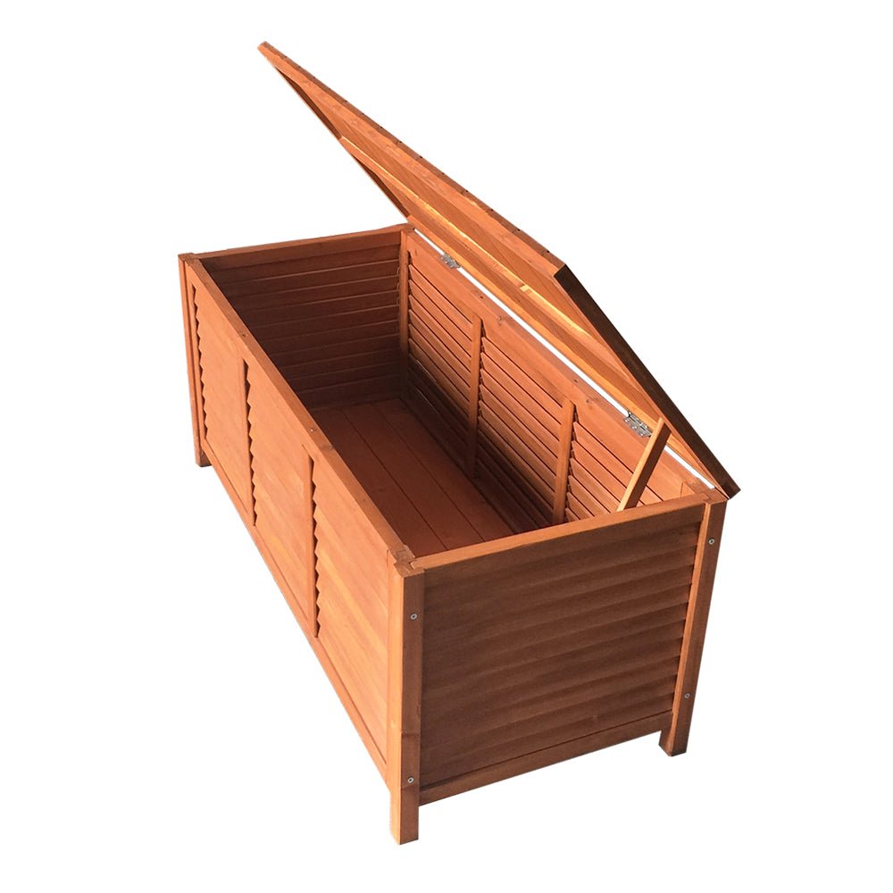 Gardeon Outdoor Storage Bench Box 210L Wooden Patio Furniture Garden Chair Seat - Outdoorium