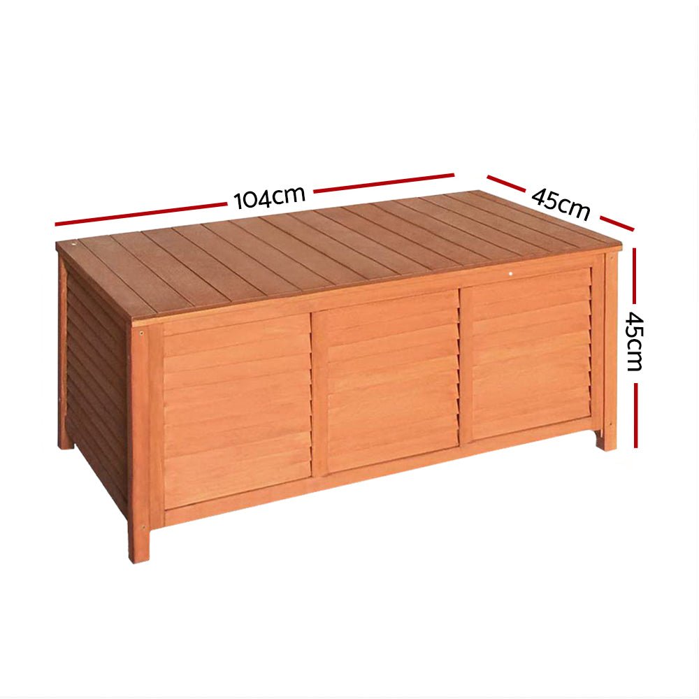Gardeon Outdoor Storage Bench Box 210L Wooden Patio Furniture Garden Chair Seat - Outdoorium