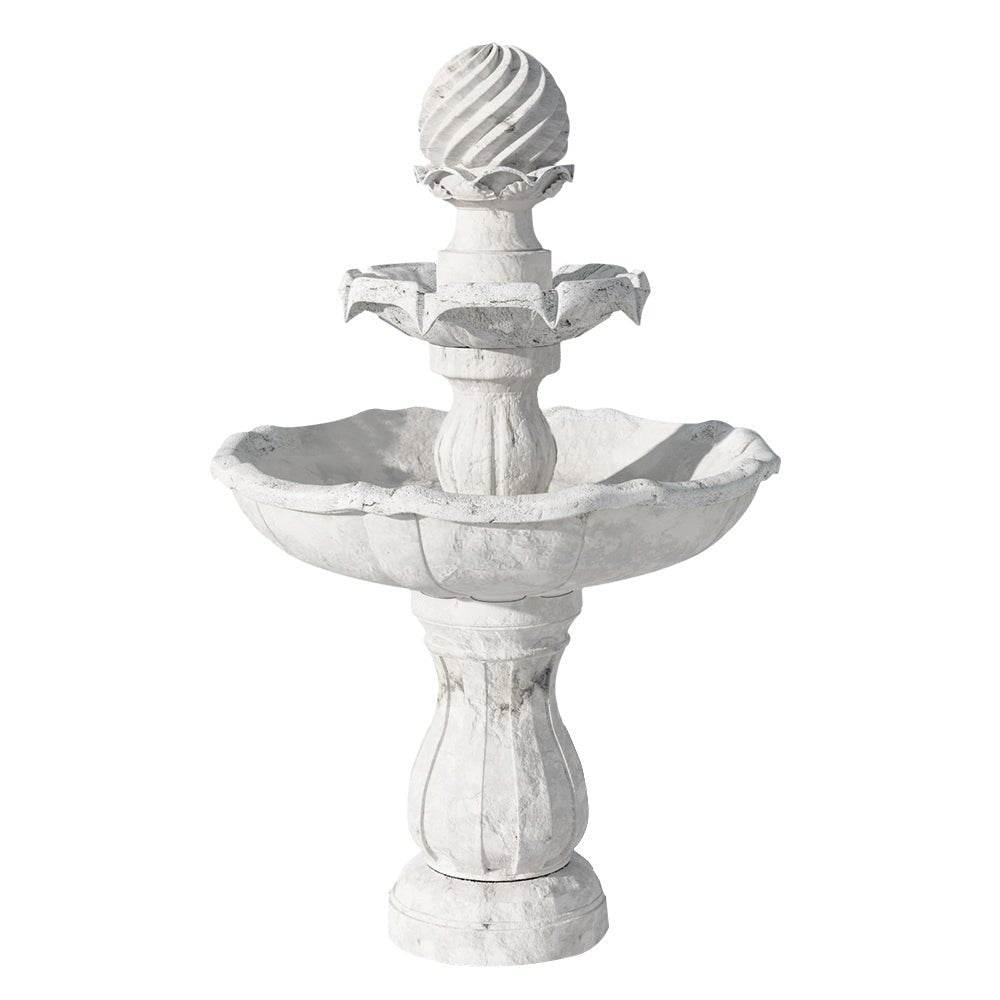 3 - Tier Gardeon Solar Water Feature Fountain with Pump Kit Bird Bath 93CM Ivory | Outdoorium
