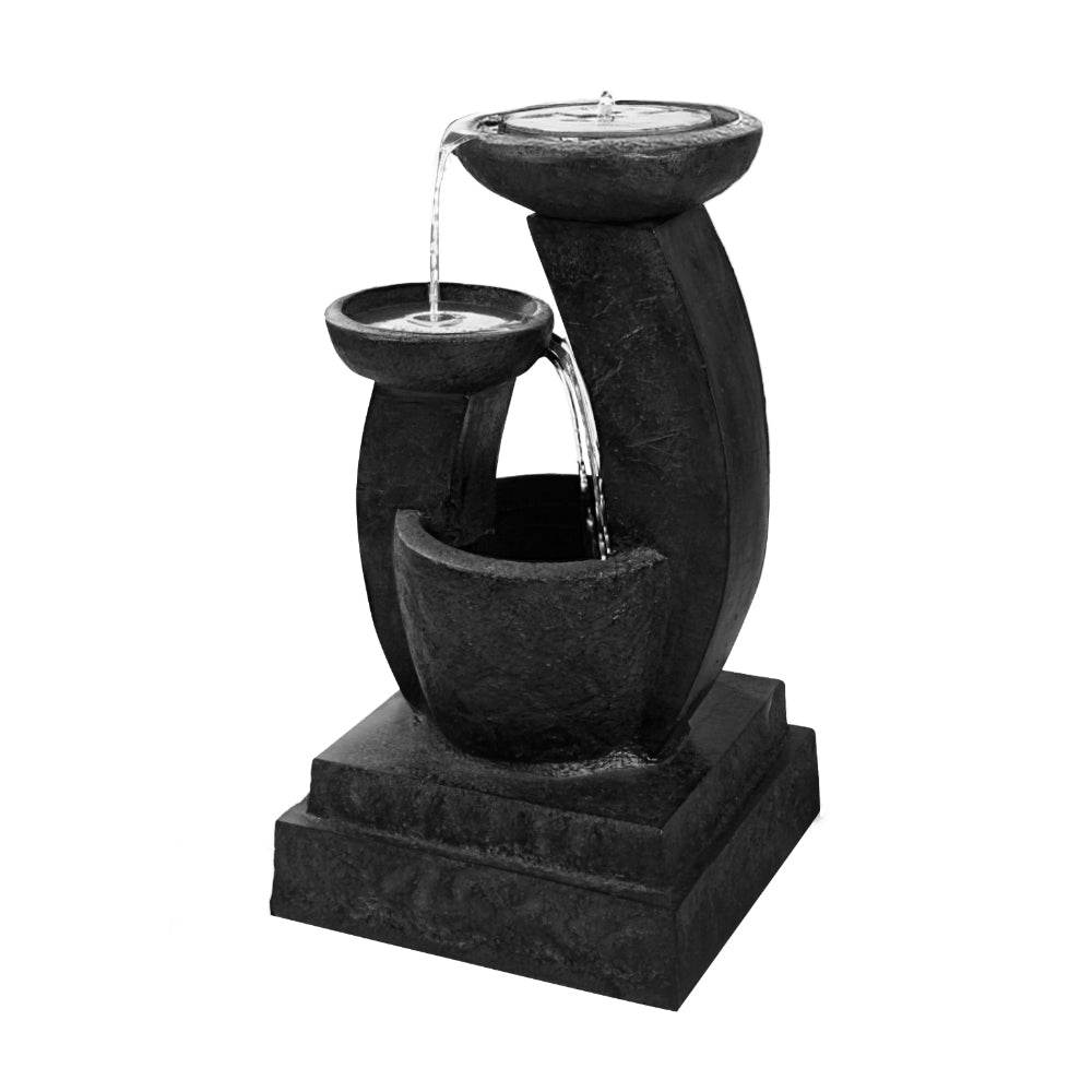 3 - Tier Gardeon Solar Water Feature Cascading Fountain Mushroom LED Light 70CM | Outdoorium