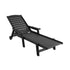 Gardeon Sun Lounge Lounger Beach Chair HDPE Patio Outdoor Furniture with Wheels Black | Outdoorium