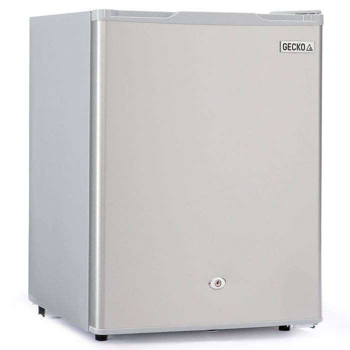 GECKO 70L Portable Bar Fridge and Freezer 12V/24V for Camping, Caravans, Silver | Outdoorium