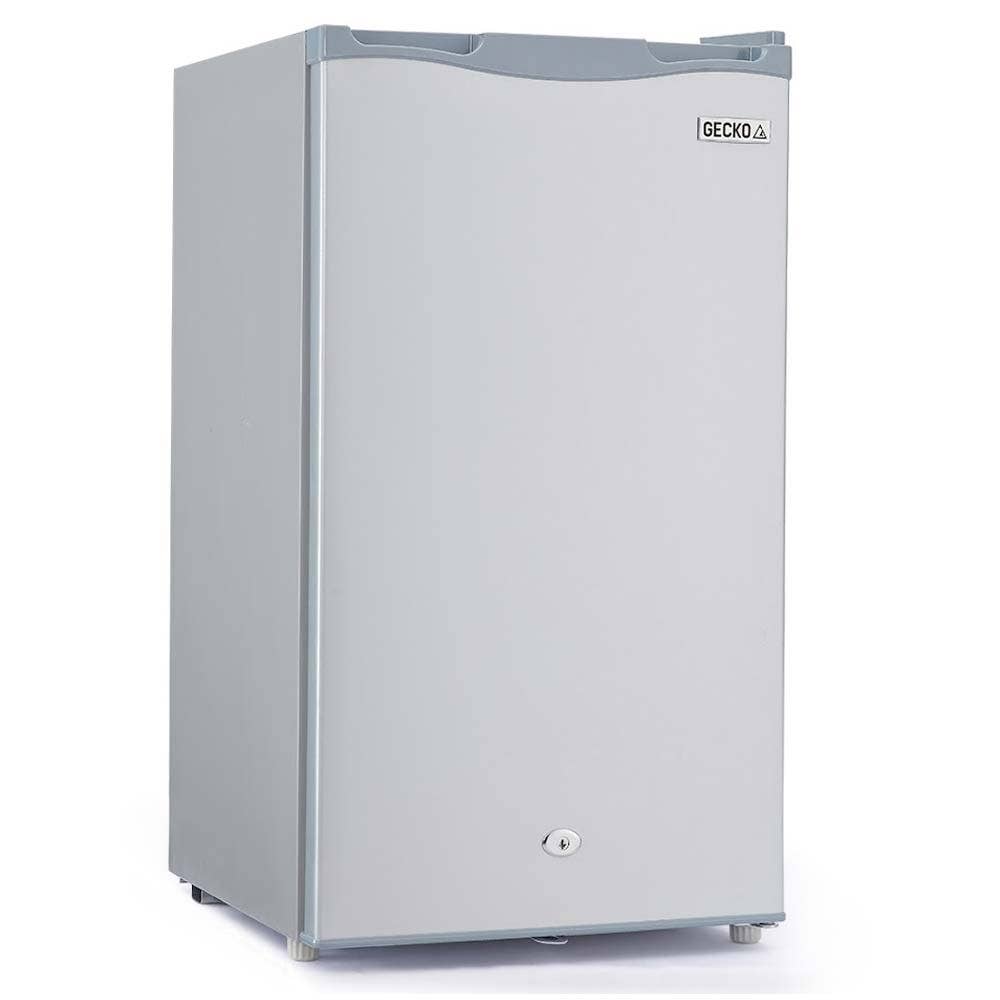 GECKO 95L Portable Upright Fridge and Freezer, 12V/24V for Camping, Caravans, Silver | Outdoorium
