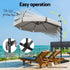 Instahut 3m Outdoor Umbrella Cantilever 360 Degree Tilt Beach Roma Grey | Outdoorium