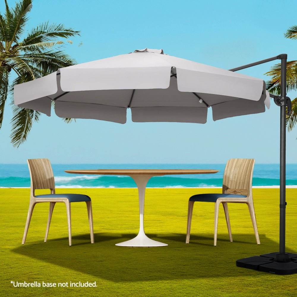 Instahut 3m Outdoor Umbrella Cantilever 360 Degree Tilt Beach Roma Grey | Outdoorium