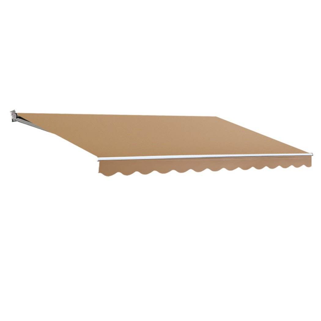 Instahut Retractable Folding Arm Awning Manual Sunshade 2.5Mx2M Beige | Outdoorium