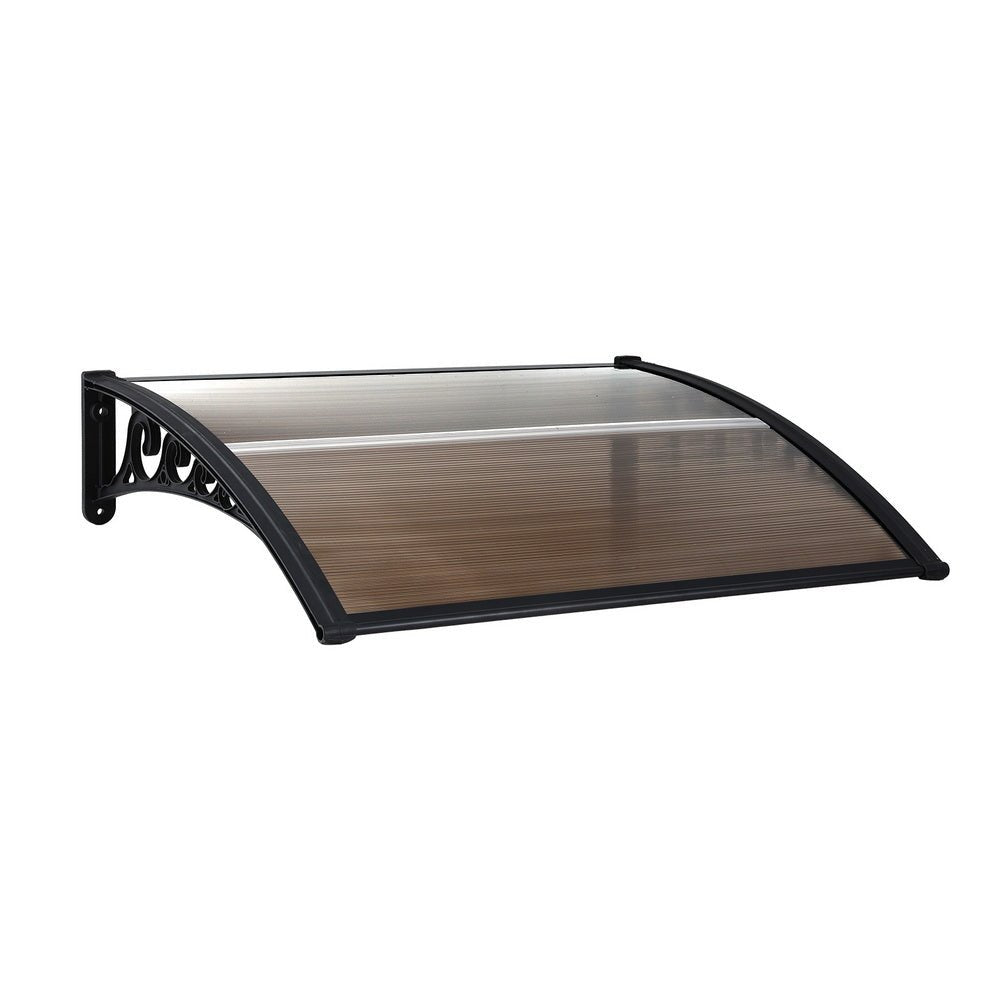 Instahut Window Door Awning 0.8mx1m Brown | Outdoorium