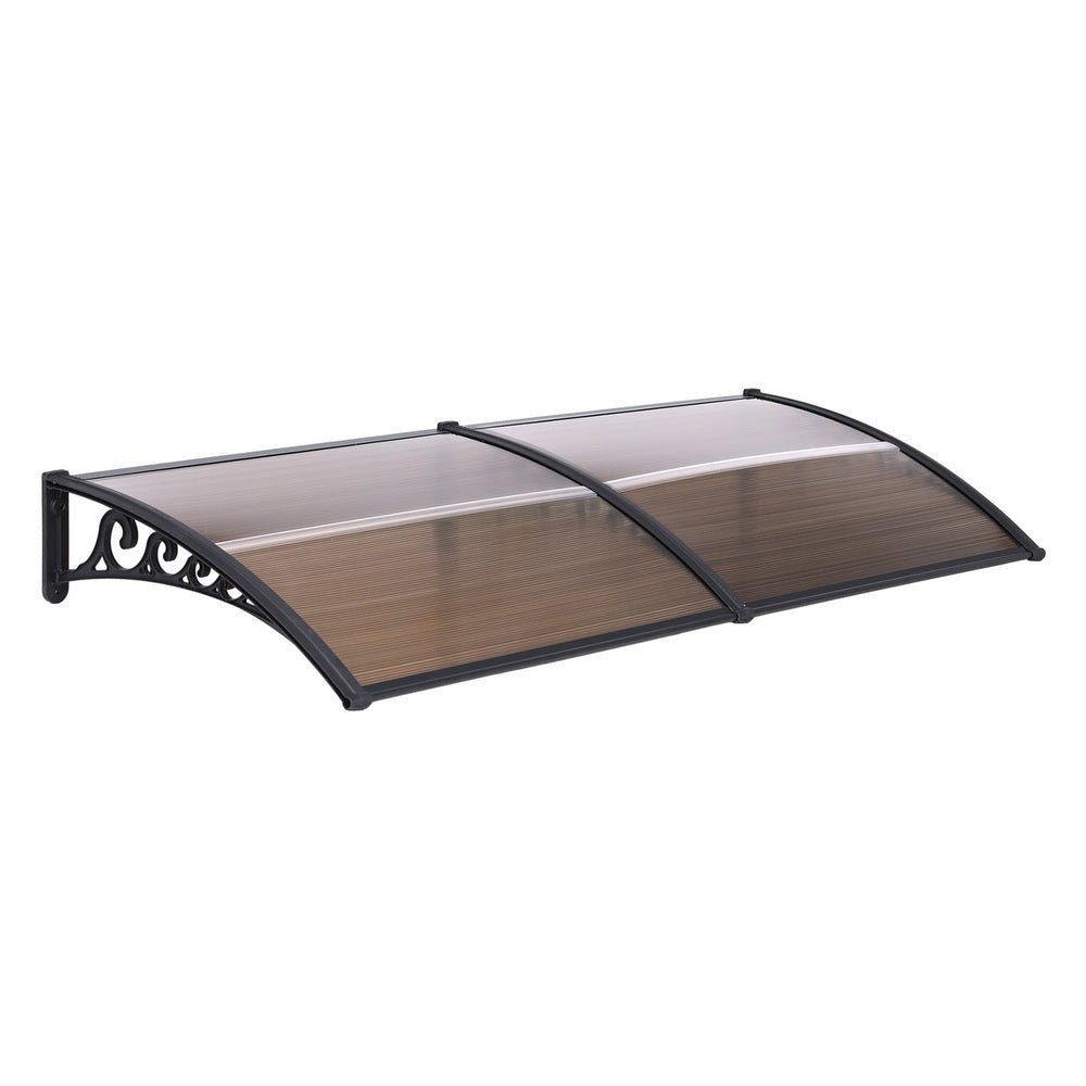 Instahut Window Door Awning 0.8mx2m Brown | Outdoorium
