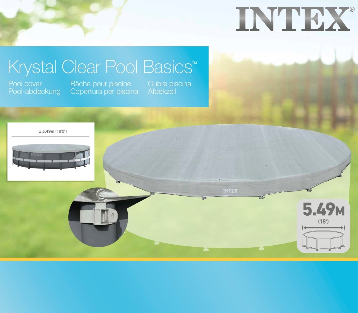 Intex Deluxe Pool Cover for 18' Round Swimming Pools 28041 | Outdoorium