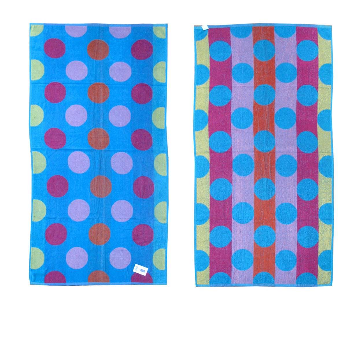 Jacquard Velour Reversible Beach Towel Blue Circles | Outdoorium