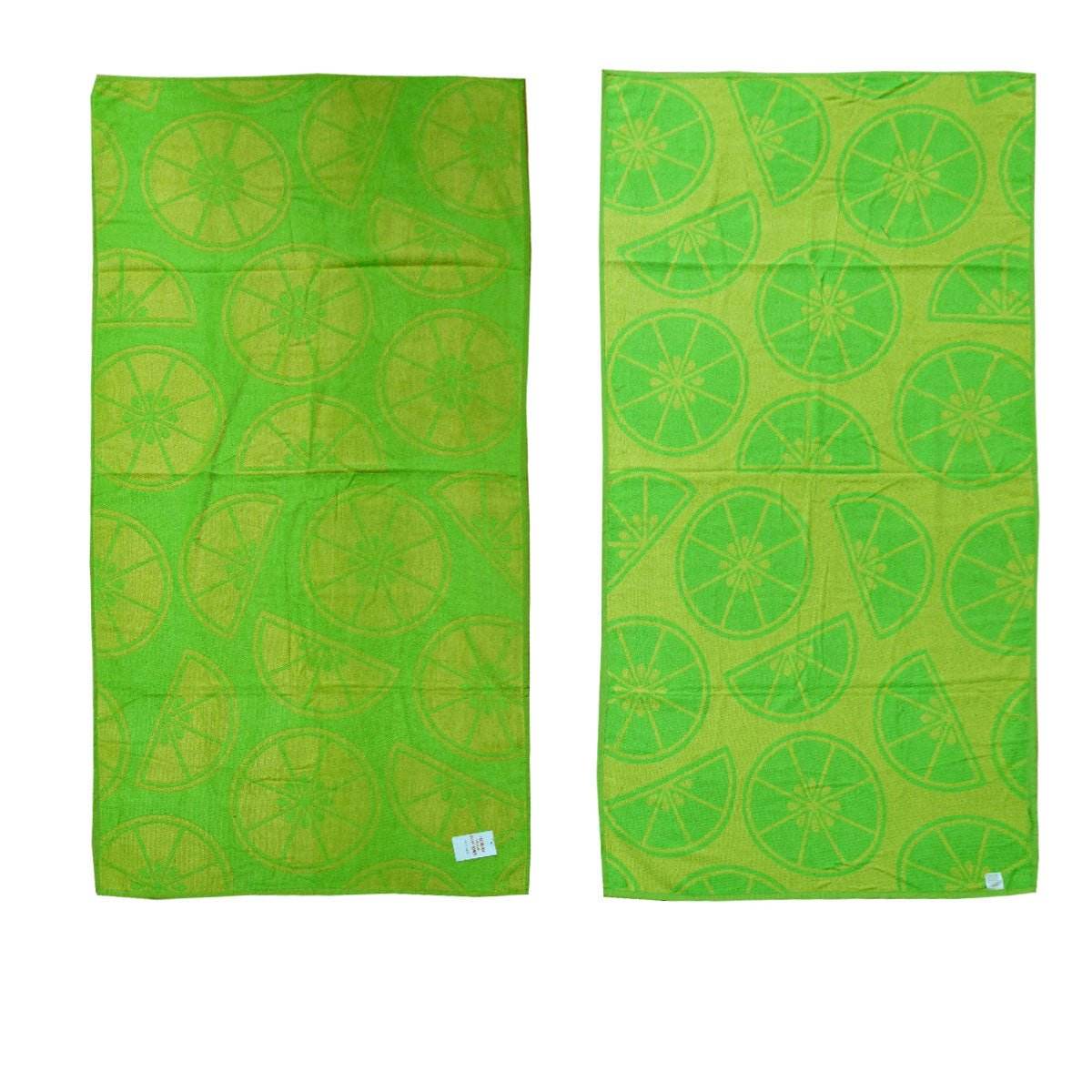 Jacquard Velour Reversible Beach Towel Lime Cirtus | Outdoorium