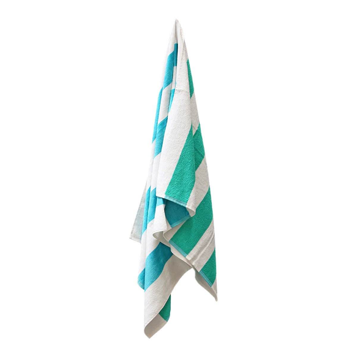 J.Elliot Home 400GSM Premium Cotton Reversible Striped Beach Towel 76 x 152 cm Aqua Teal | Outdoorium