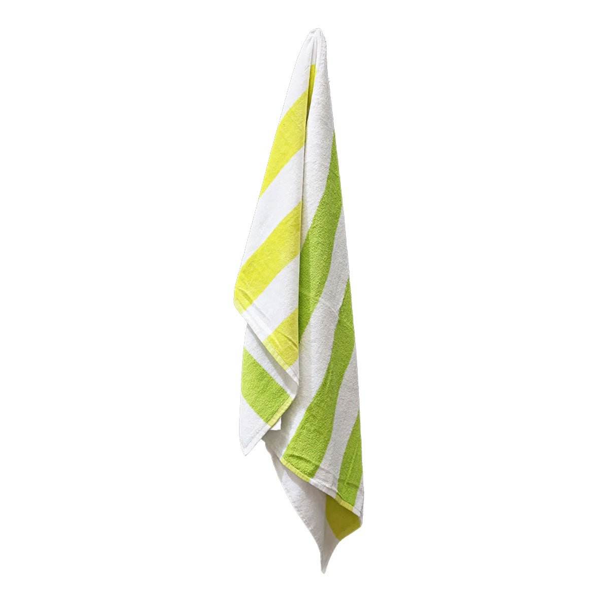 J.Elliot Home 400GSM Premium Cotton Reversible Striped Beach Towel 76 x 152 cm Lime Green | Outdoorium