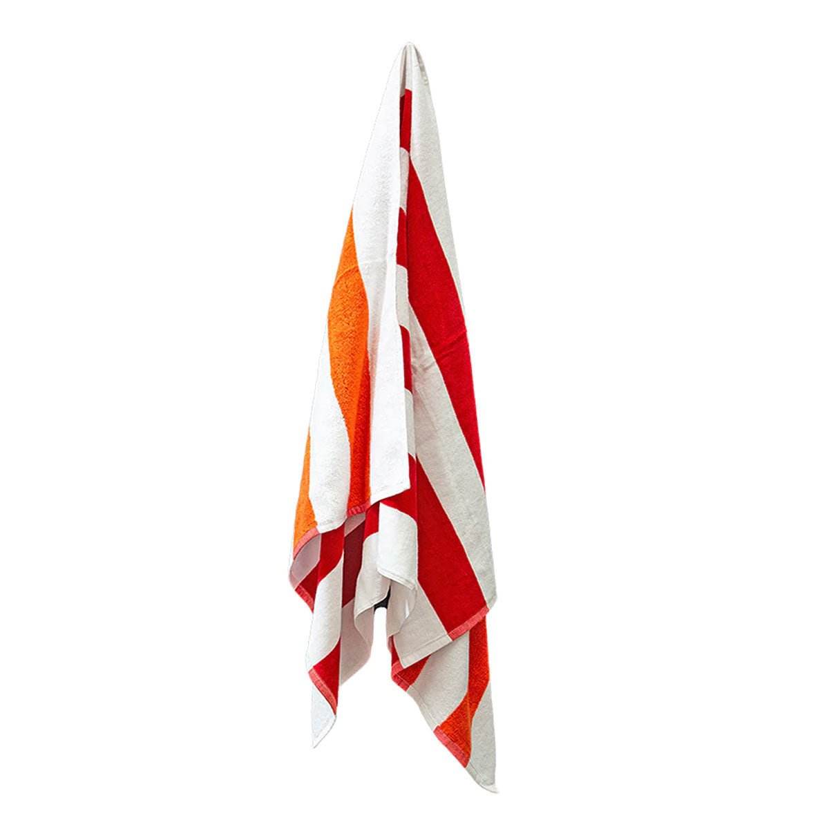 J.Elliot Home 400GSM Premium Cotton Reversible Striped Beach Towel 76 x 152 cm Red Orange | Outdoorium