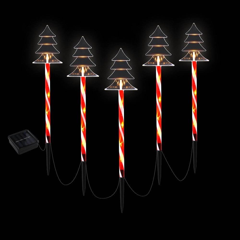 25 LED 5 PCS Christmas Lights Path Ground Light Garden Decorations Jingle Jollys | Outdoorium