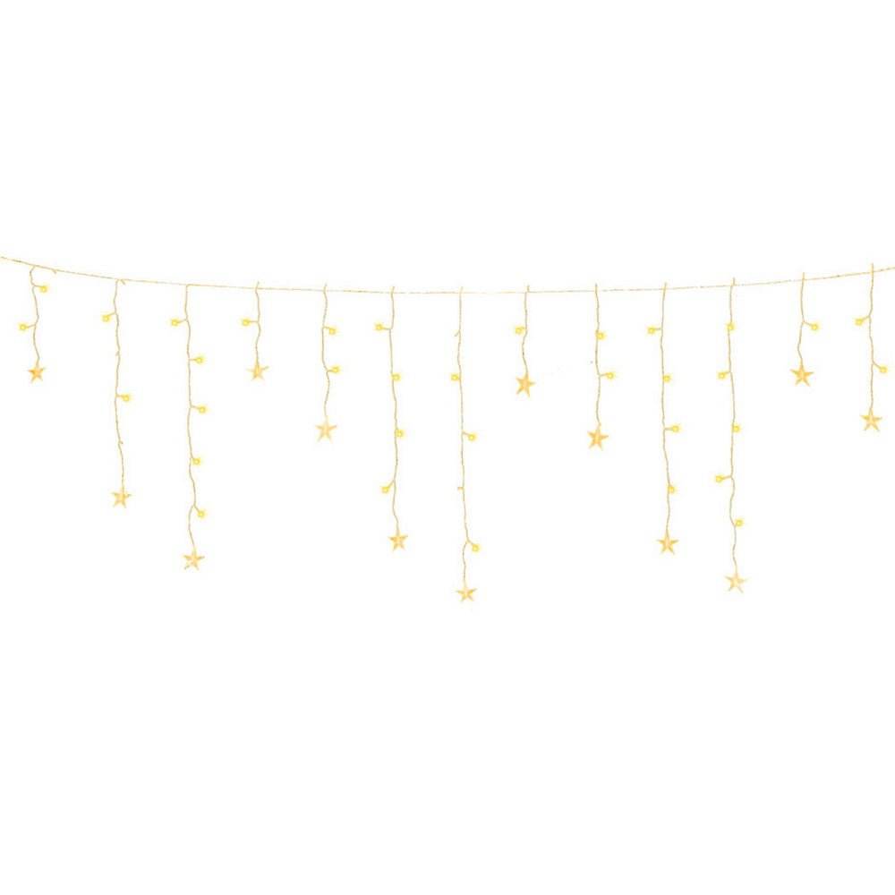160 LED 6M Christmas Lights Icicle Light Solar Warm Jingle Jollys | Outdoorium