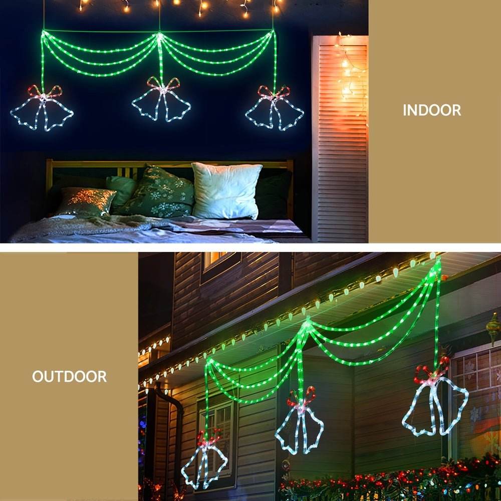 1.8M Christmas Lights 288 LED Bell Motif Light Decorations Jingle Jollys | Outdoorium