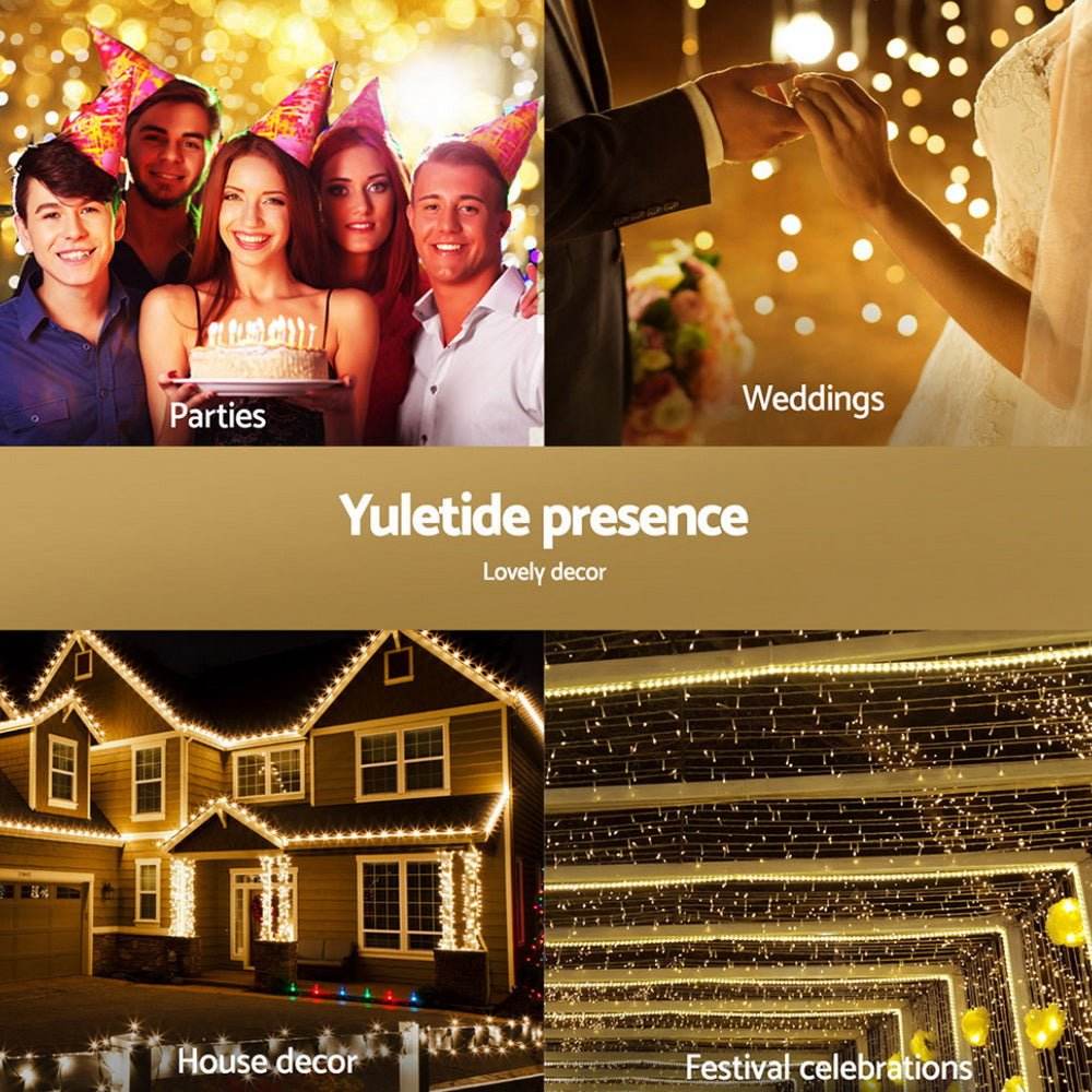 2Mx3M Christmas Lights Net String Light Decorations Warm 504 LED Jingle Jollys | Outdoorium