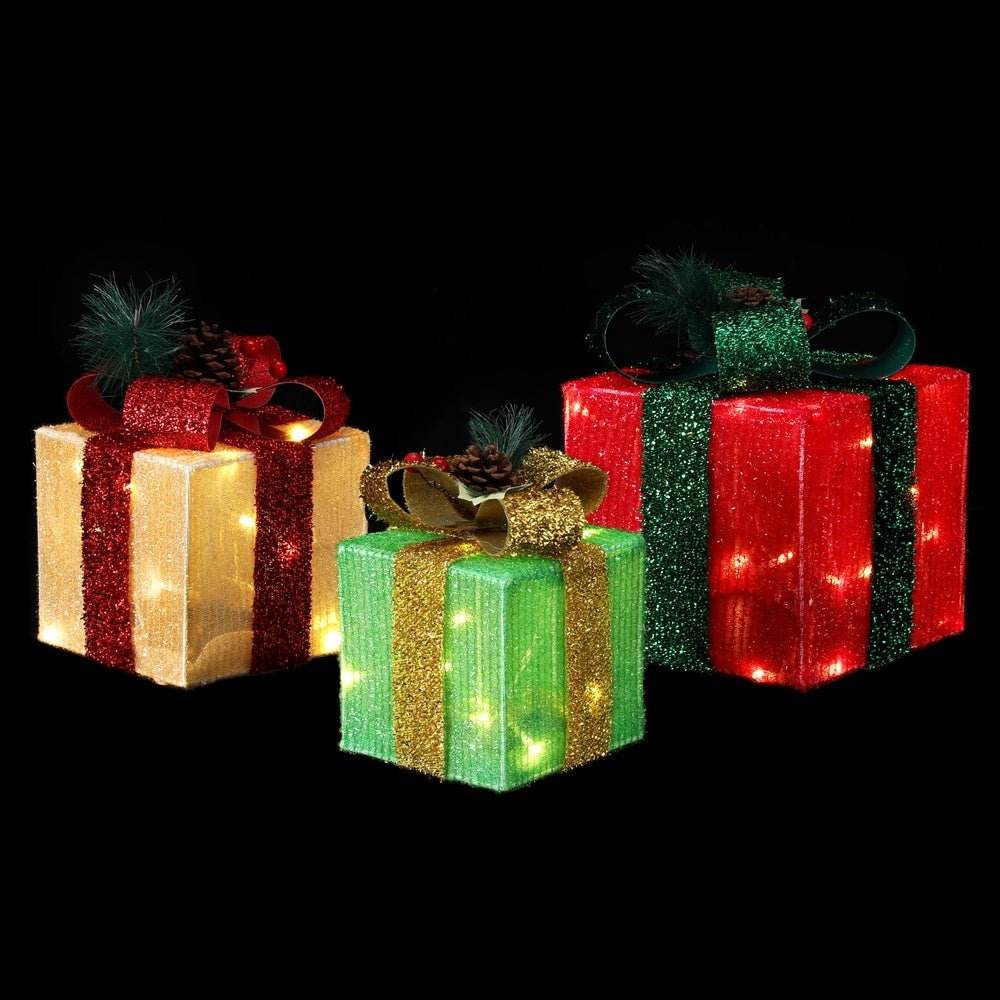 3 PCS Christmas Lights 60 LED Fairy Light Gift Box Jingle Jollys | Outdoorium