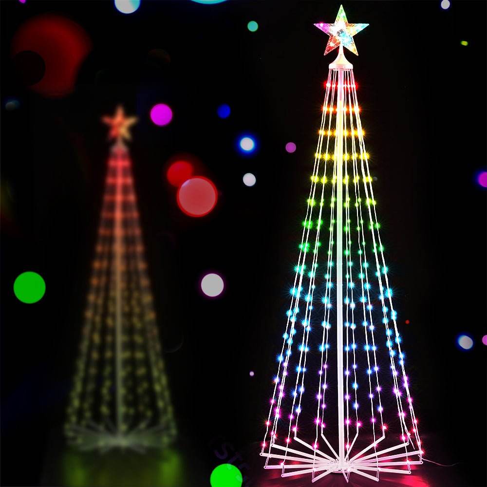 1.8M Christmas Tree 265 LED RGB Fairy Lights Jingle Jollys | Outdoorium
