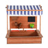 Keezi Kids Sandpit Wooden Canopy Sandbox With Cover Funnel Outdoor Toys 110cm | Outdoorium
