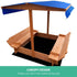 Keezi Kids Sandpit Wooden Sandbox Sand Pit with Canopy Foldable Seat Toys 120cm | Outdoorium