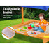 Keezi Kids Sandpit Wooden Sandbox Sand Pit with Canopy Water Basin Toys 103cm | Outdoorium