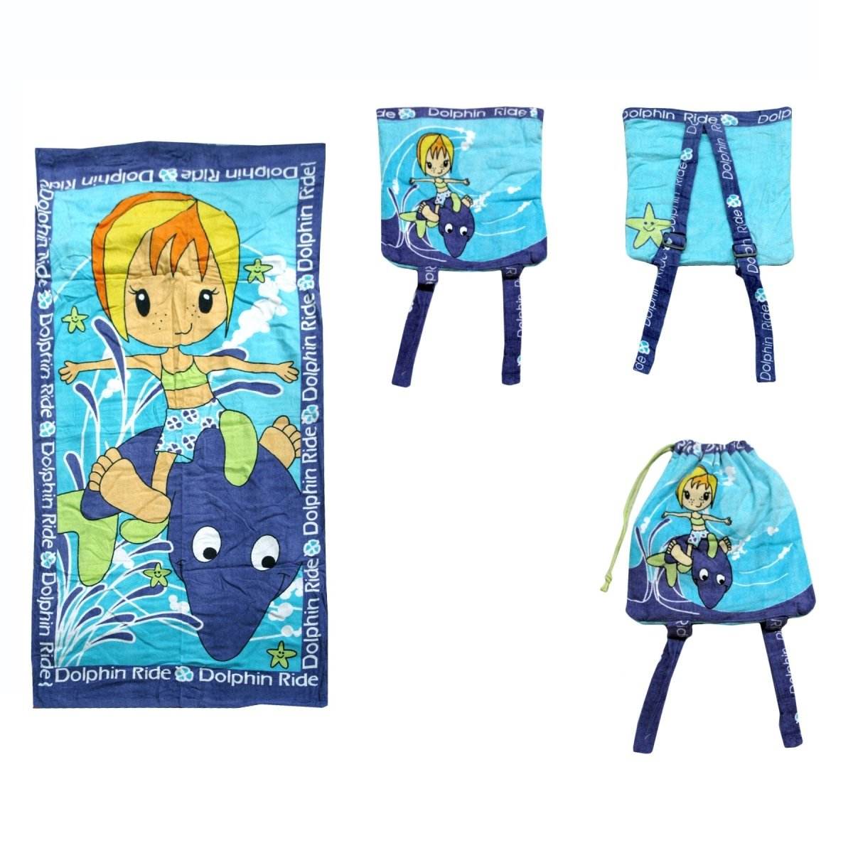 Kids Beach Towel N Bag Dolphin | Outdoorium