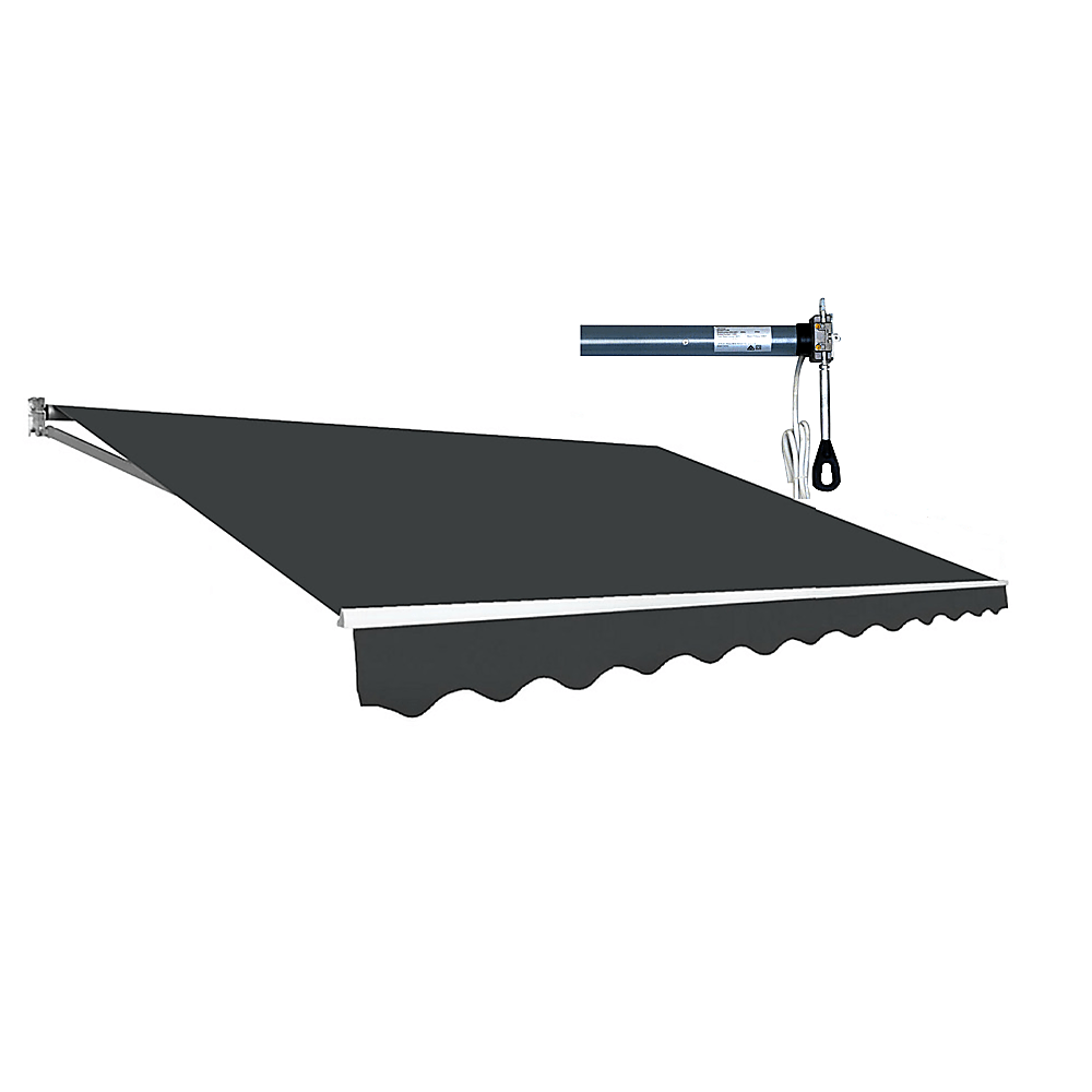 Motorised Outdoor Folding Arm Awning Retractable Sunshade Canopy Grey 3.0m x 2.5m | Outdoorium