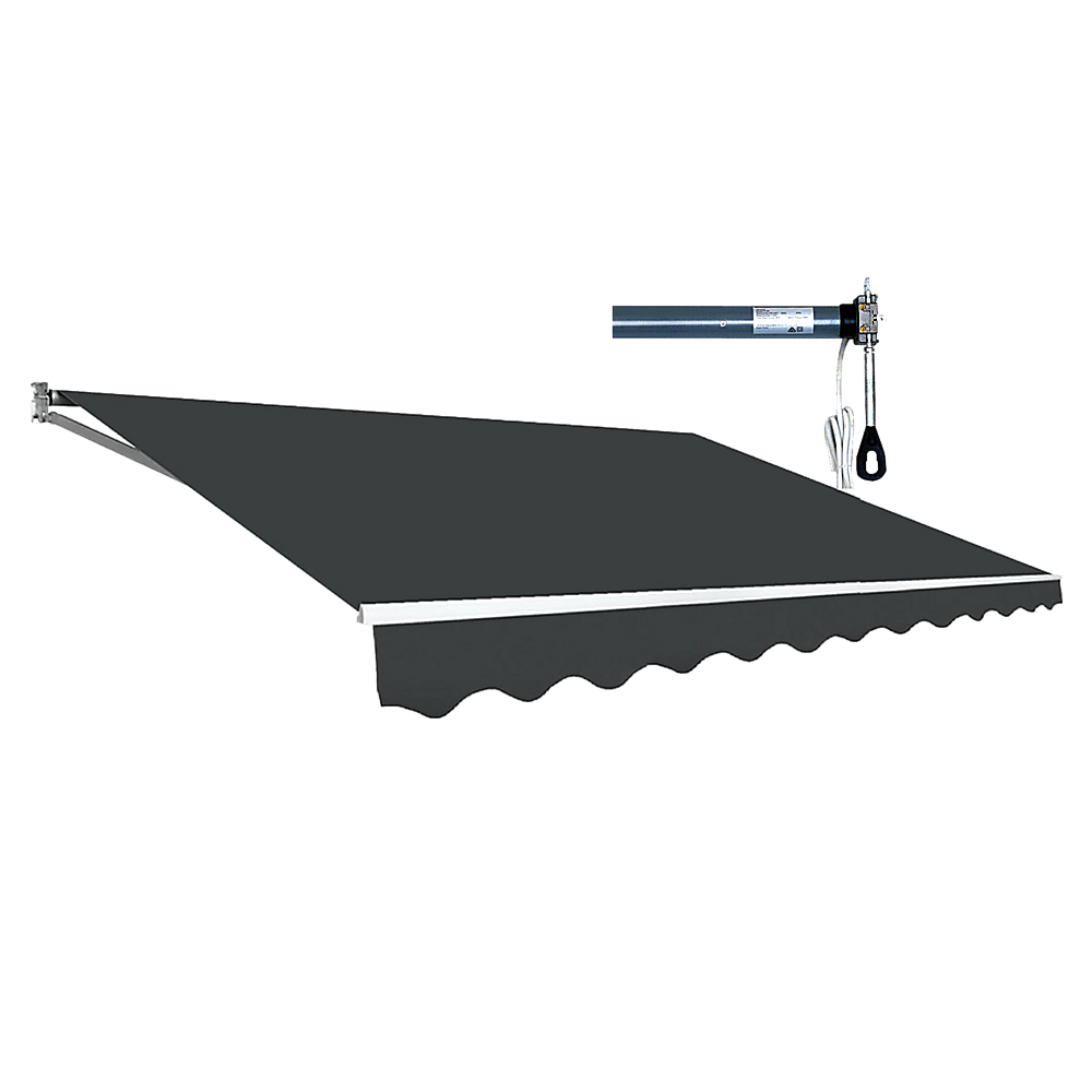 Outdoor Folding Arm Awning Retractable Sunshade Canopy Grey 4.0m x 2.5m | Outdoorium