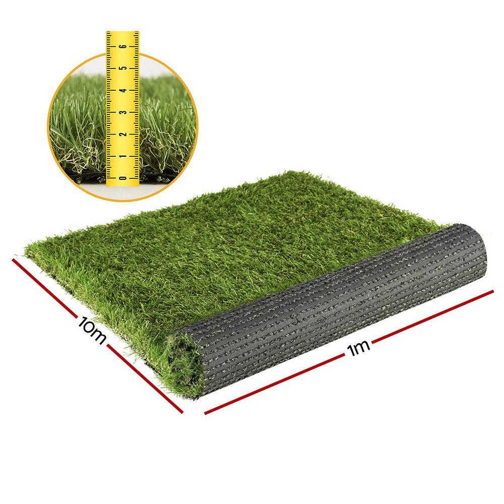 Prime Turf Artificial Grass 35mm 1mx10m Synthetic Fake Lawn Turf Plastic Plant 4 - coloured | Outdoorium