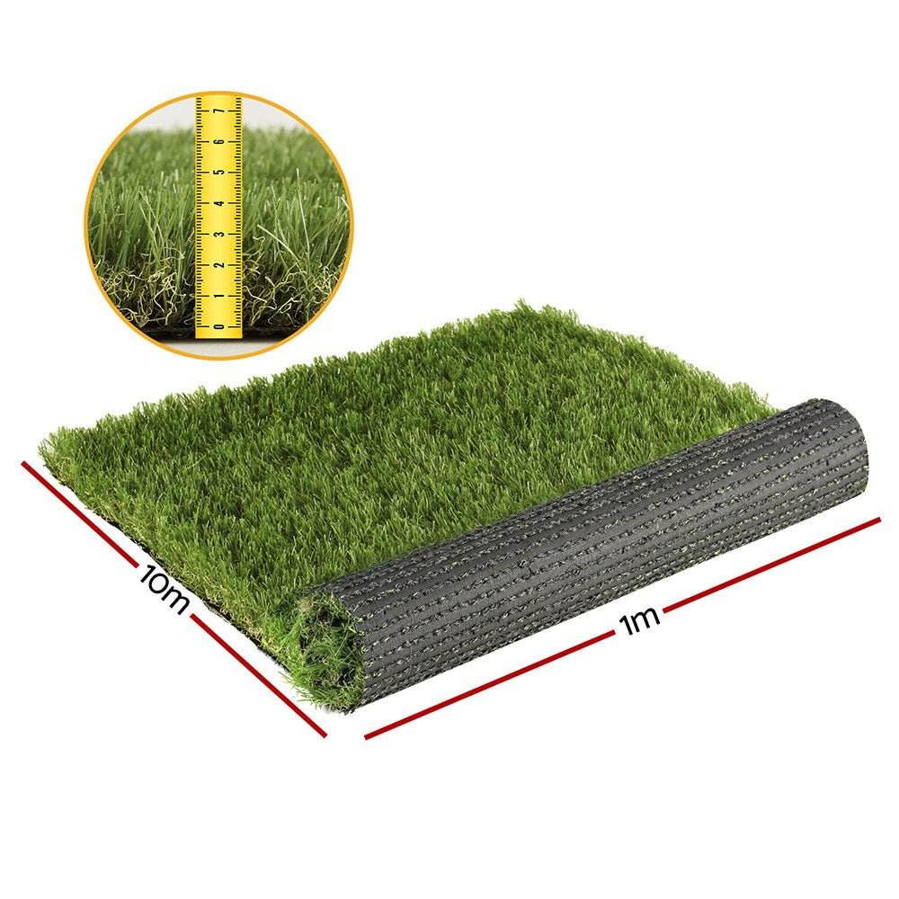 Prime Turf Artificial Grass 45mm 1mx10m Synthetic Fake Lawn Turf Plastic Plant 4 - coloured | Outdoorium