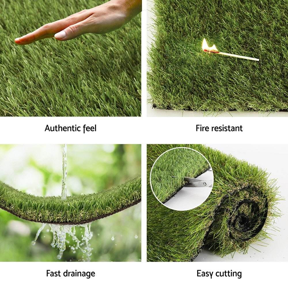 Prime Turf Artificial Grass 45mm 1mx10m Synthetic Fake Lawn Turf Plastic Plant 4 - coloured | Outdoorium