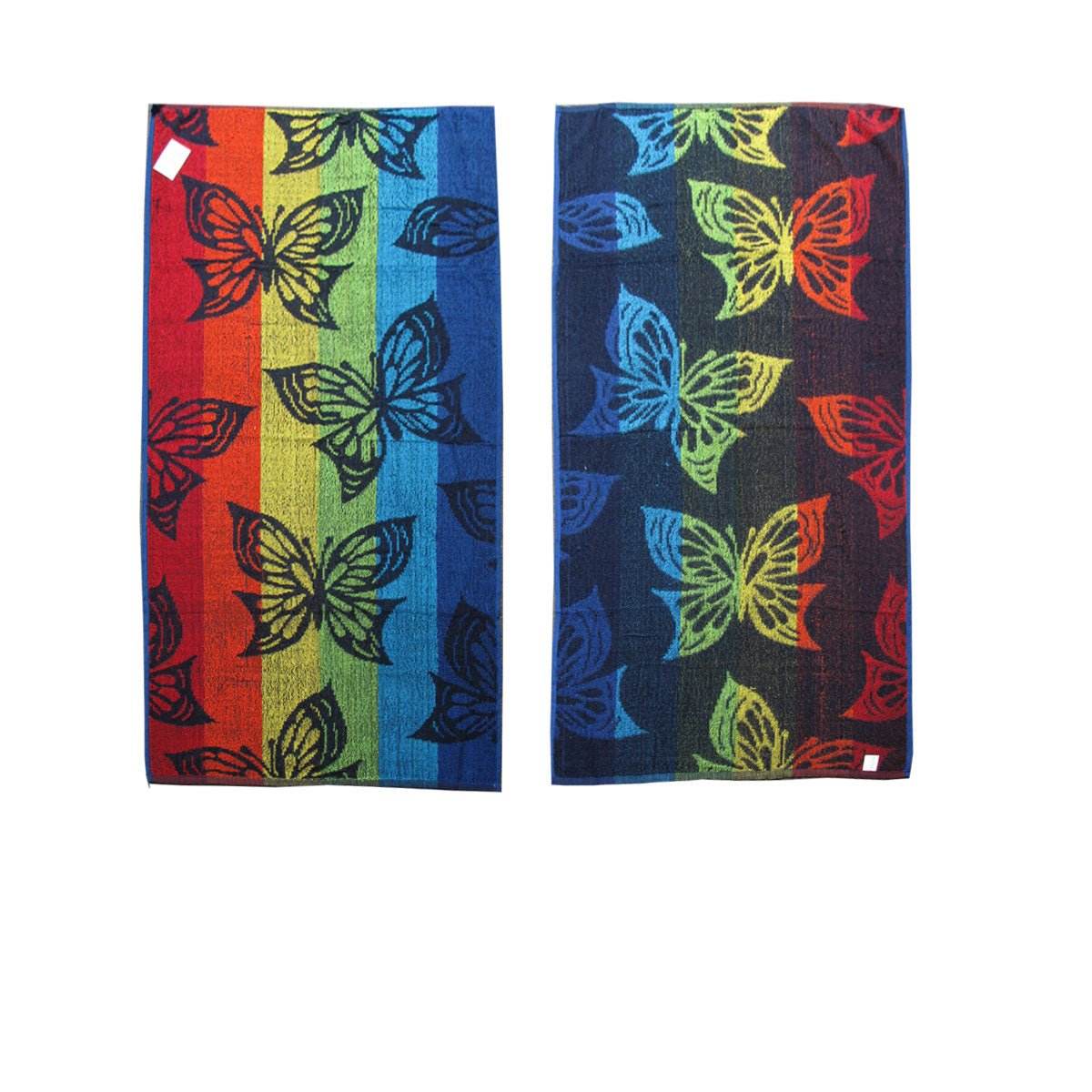 Set of 4 Imperfect Jacquard Terry Beach Towels Butterfly | Outdoorium