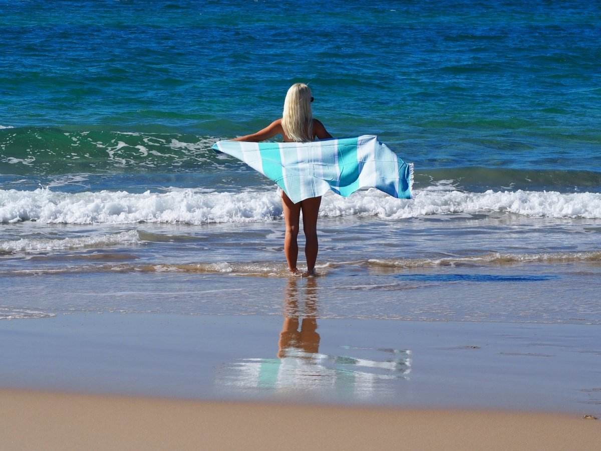SORRENTO TURKISH COTTON TOWEL - OCEAN | Outdoorium