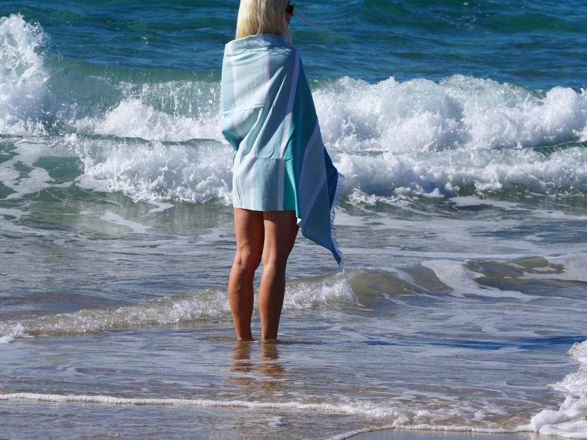 SORRENTO TURKISH COTTON TOWEL - OCEAN | Outdoorium