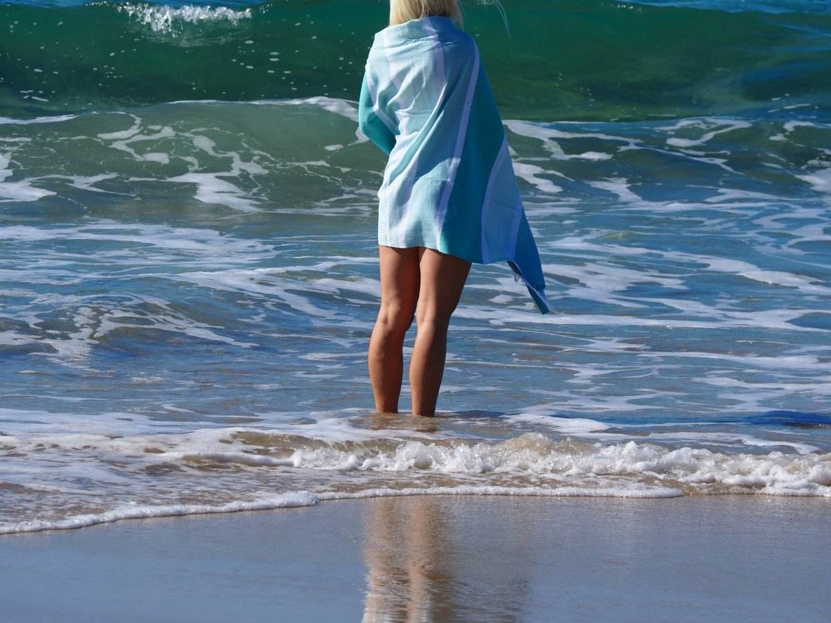 SORRENTO TURKISH COTTON TOWEL - OCEAN | Outdoorium