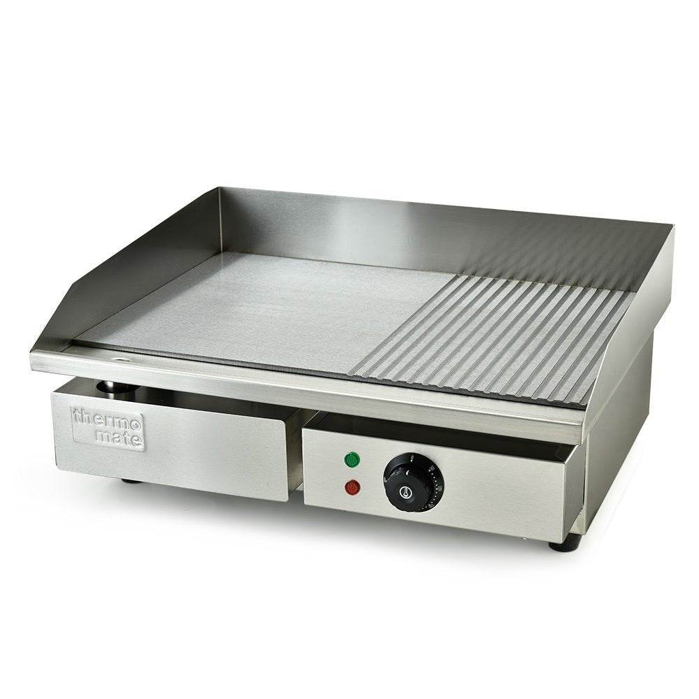 THERMOMATE Electric Griddle Commercial Stainless Steel 2200W BBQ Grill Pan Hot Plate Large | Outdoorium