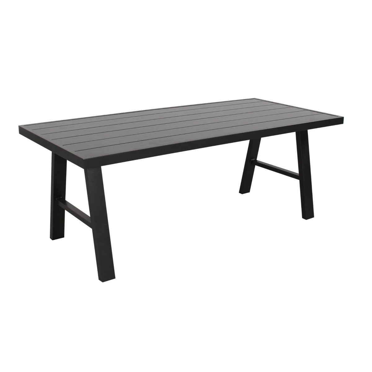 Tiama 3pc 190cm Aluminium Outdoor Dining Table Bench Set - Outdoorium