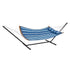 Two Person Hammock with Stand Included, Double Hammock with Curved Spreader Bar and Detachable Pillow and Portable Carrying Bag, Perfect for Outdoor Freestanding Hammock, 480lb Capacity | Outdoorium
