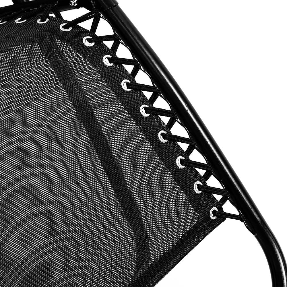 Wallaroo Zero Gravity Reclining Deck Lounge Sun Beach Chair Outdoor Folding Camping - Black | Outdoorium