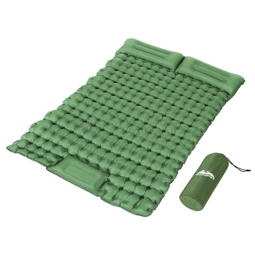 Weisshorn Self Inflating Mattress Camping Sleeping Mat Air Bed Pad Double Pillow | Outdoorium