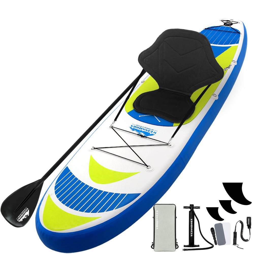 Weisshorn Stand Up Paddle Board 11ft Inflatable SUP Surfboard Paddleboard Kayak Surf Yellow | Outdoorium