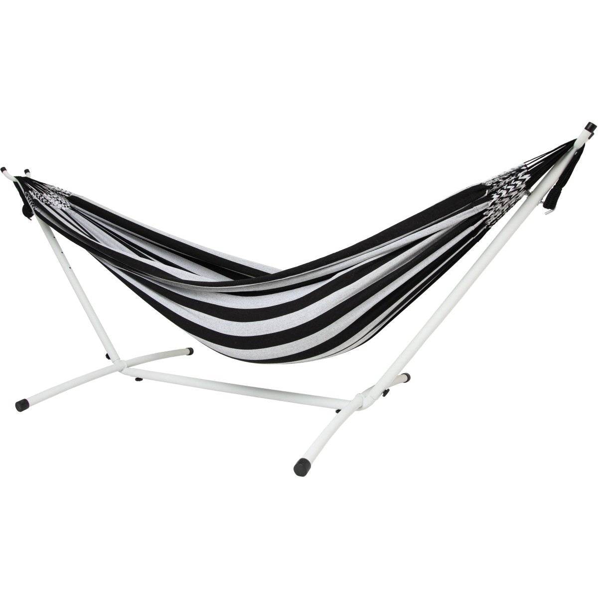 10ft White Universal Steel Hammock Stand & Authentic Double Raya Hammock in Binario | Outdoorium