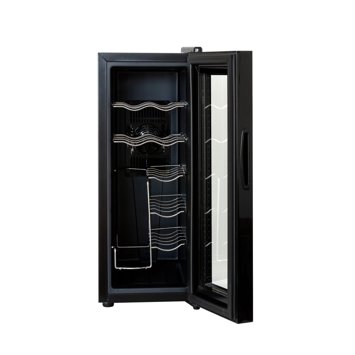 12 Bottle Wine Cellar Fridge w/ Glass Door, Temperature Control &amp; Cooler - Outdoorium