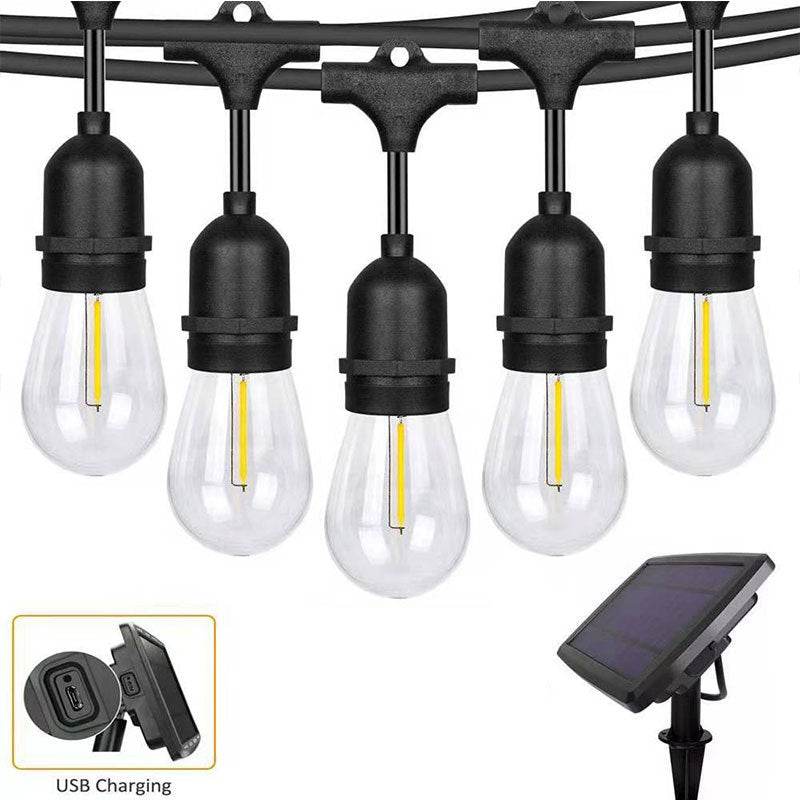 15M Solar Festoon String Lights Kits Globe Outdoor Garden | Outdoorium