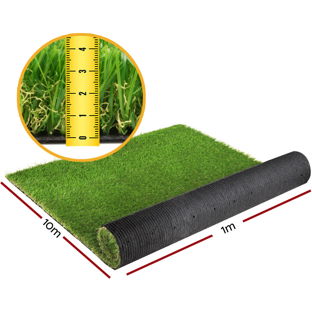 Primeturf Artificial Grass 40mm 2mx5m 10sqm Synthetic Fake Turf Plants Plastic Lawn 4-coloured - Outdoorium