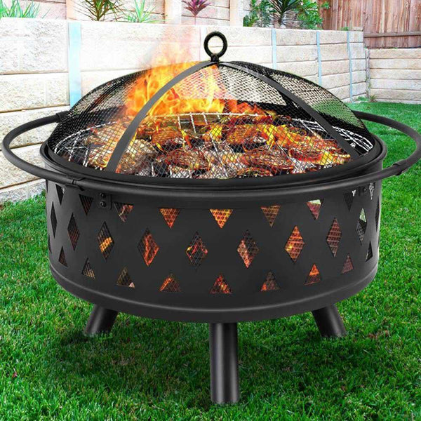 BBQ FIre Pit Charcoal Grill Ring Portable 32