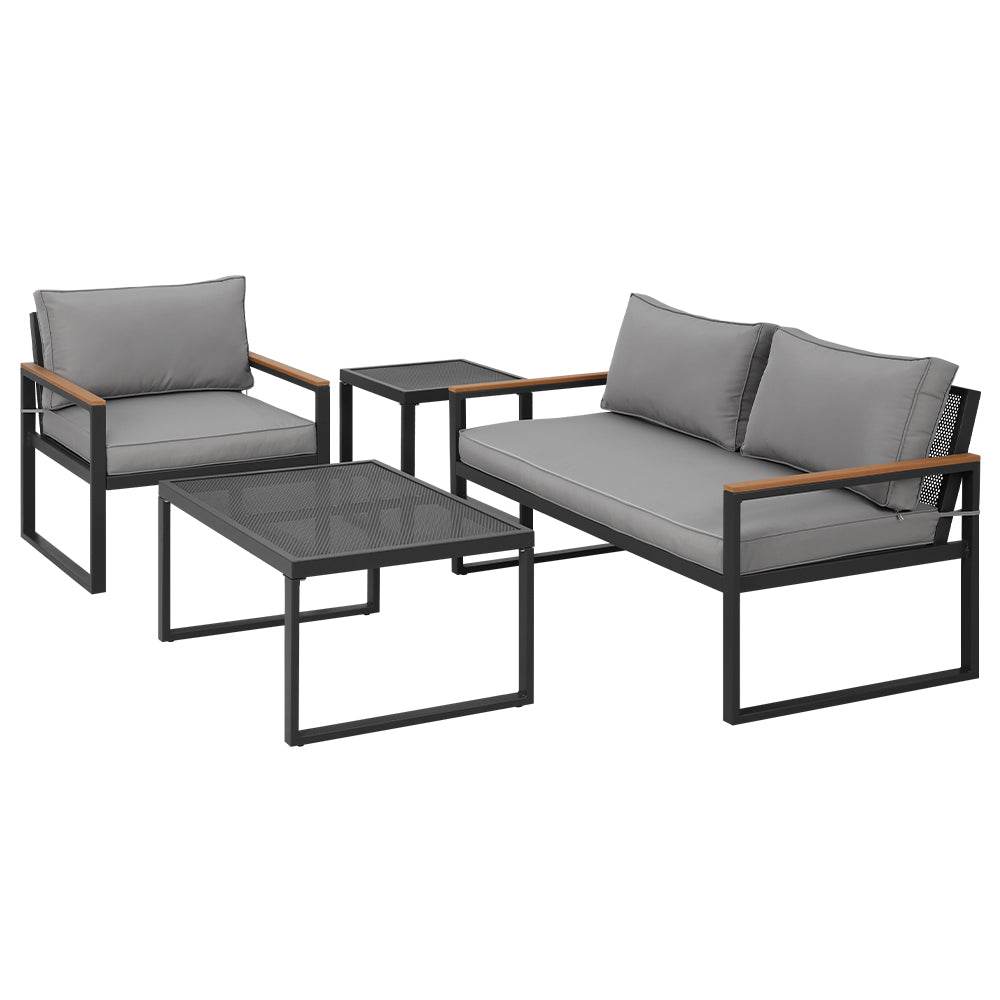 Gardeon Outdoor Sofa Set 3 Seater Corner Modular Lounge Setting Steel | Outdoorium
