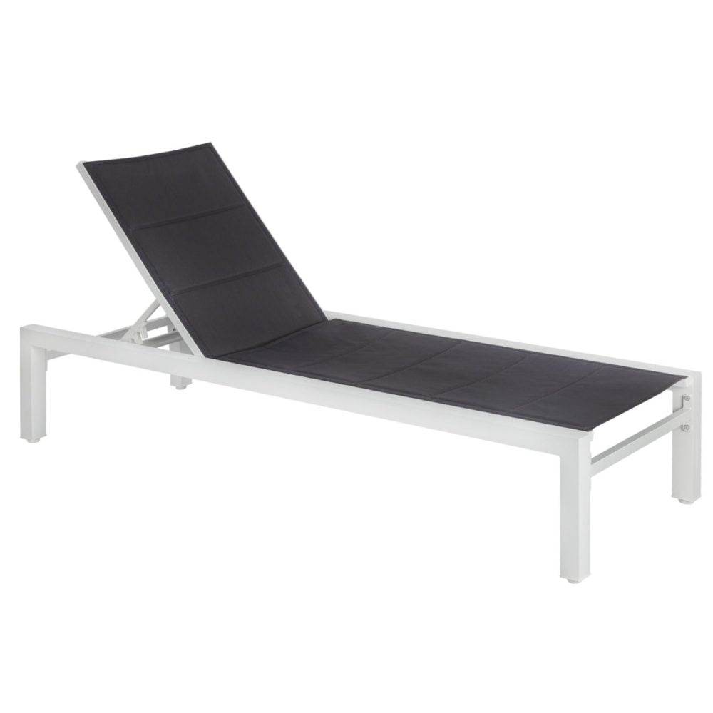 Adjustable Outdoor Sun Lounger in Aluminium White | Outdoorium